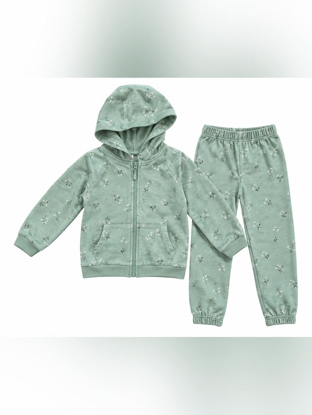 Toddler Sage Green Floral Set